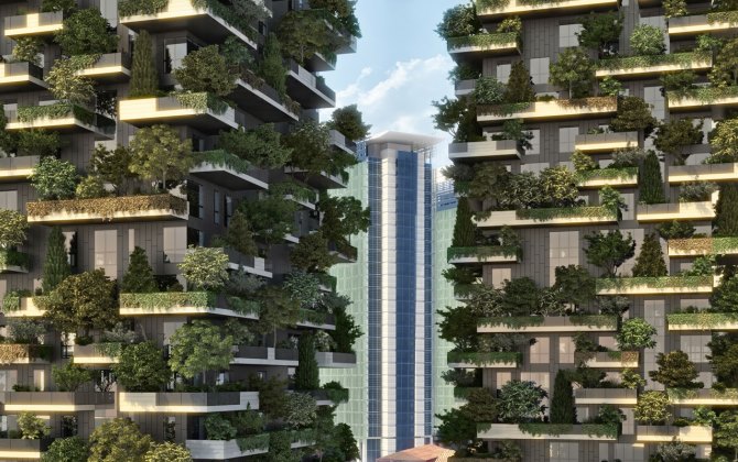 В Милане построили небоскреб с «вертикальным лесом»