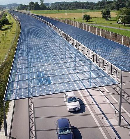 Над автобанами в Европе установят солнечные панели