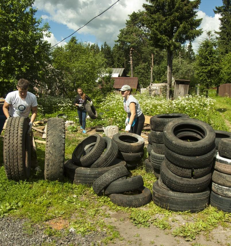 В Ленинградской области обнаружили 40 тонн выброшенных покрышек
