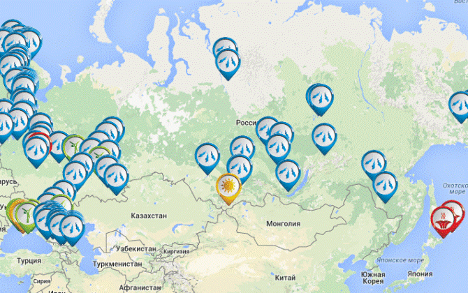Ссылка дня: карта возобновляемой энергетики в России