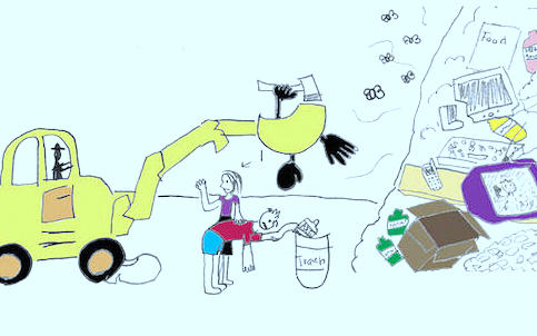 Дети нарисовали решение проблемы переработки мусора