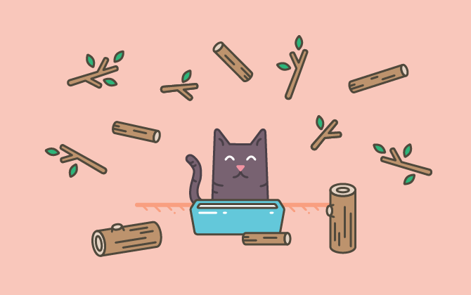 Используйте древесный наполнитель для кошачьего туалета