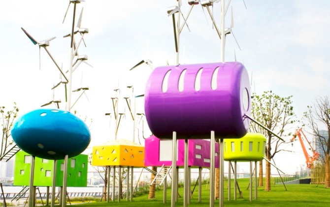 Детская площадка в Шанхае работает на энергии ветра